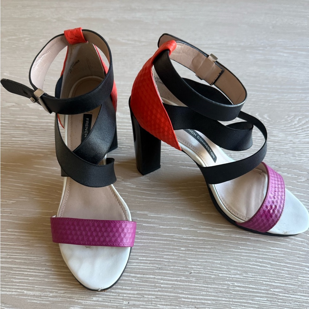 French Connection Color Block Heels